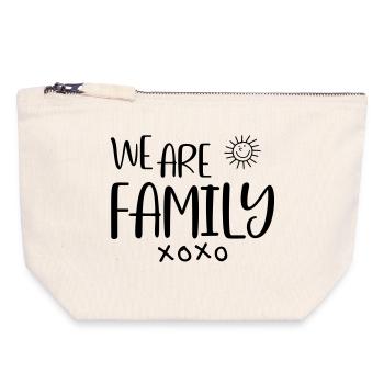 Nous sommes en famille - Pochette zippée en toile 18 x 19 cm - blanc naturel - Devant