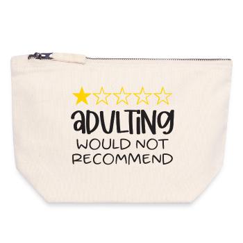 Adulting Would Not Recommend - Canvas Zip Pouch 18 x 19 cm - nature - Front