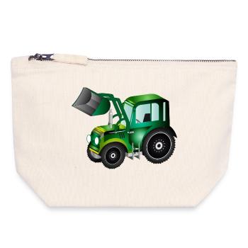 Tractor front loader for tractors and farm fans - Canvas Zip Pouch 18 x 19 cm - nature - Front
