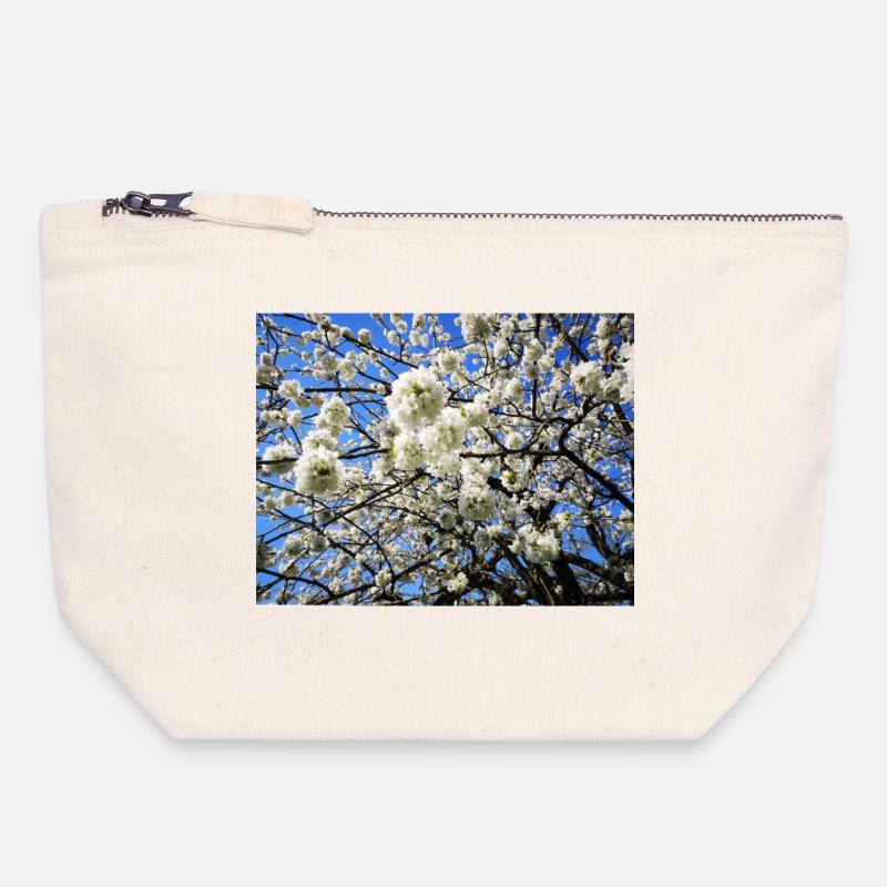Blühender Kirschbaum im Frühling - Canvas Reißverschluss-Täschchen (18 x 19 cm) - Naturweiß