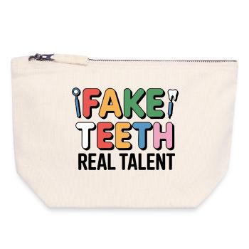 Dental Lab Technician Bridge Craft  - Canvas Zip Pouch 18 x 19 cm - nature - Front