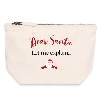 Lieber Santa Weihnachtsdesign - Canvas Reißverschluss-Täschchen (18 x 19 cm) - Naturweiß - Vorne