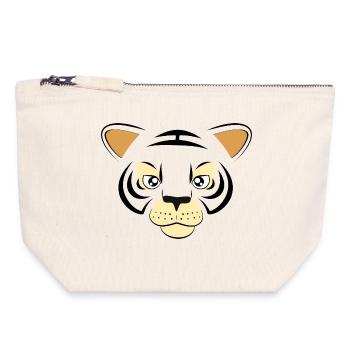 Cool Tiger Face Graphic Big Cat Wildlife Art - Canvas Zip Pouch 18 x 19 cm - nature - Front