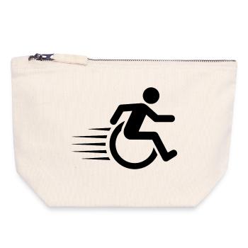 Wheelchair user on the move # - Canvas Zip Pouch 18 x 19 cm - nature - Front