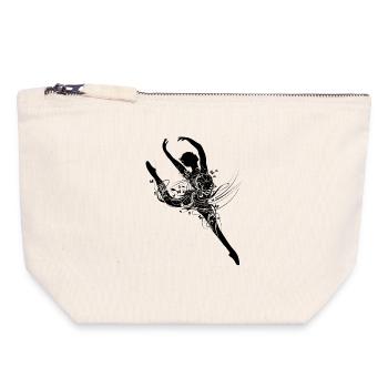 Ballett Tänzerin im foralem Ballettkleid - Canvas Reißverschluss-Täschchen (18 x 19 cm) - Naturweiß - Vorne