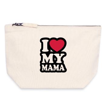 I love my mama - Ich liebe meine Mutter - Canvas Reißverschluss-Täschchen (18 x 19 cm) - Naturweiß - Vorne