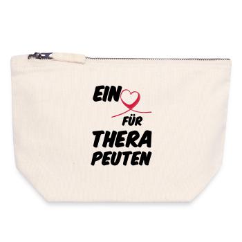 Herz für Therapeuten Geschenk - Canvas Reißverschluss-Täschchen (18 x 19 cm) - Naturweiß - Vorne