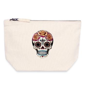 Dia de los Muertos - Canvas Reißverschluss-Täschchen (18 x 19 cm) - Naturweiß - Vorne