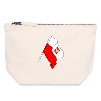 Pavillon : Pologne - Pochette zippée en toile 18 x 19 cm - blanc naturel - Devant
