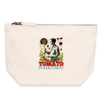 Cadeau de Science scientifique de la tomate - Pochette zippée en toile 18 x 19 cm - blanc naturel - Devant
