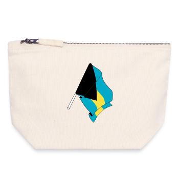 Drapeau des Bahamas - Pochette zippée en toile 18 x 19 cm - blanc naturel - Devant