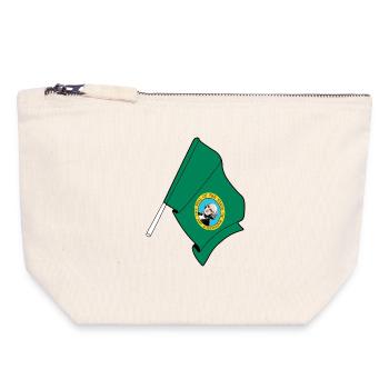 Drapeau de Washington - Pochette zippée en toile 18 x 19 cm - blanc naturel - Devant