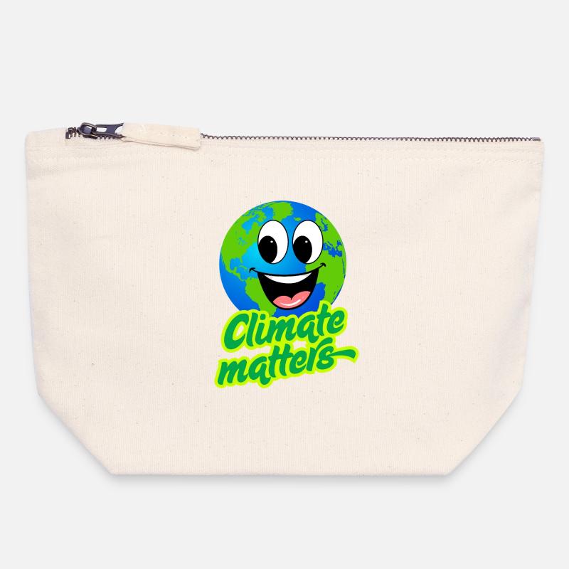 CLIMATE MATTERS - Canvas Zip Pouch 18 x 19 cm - nature