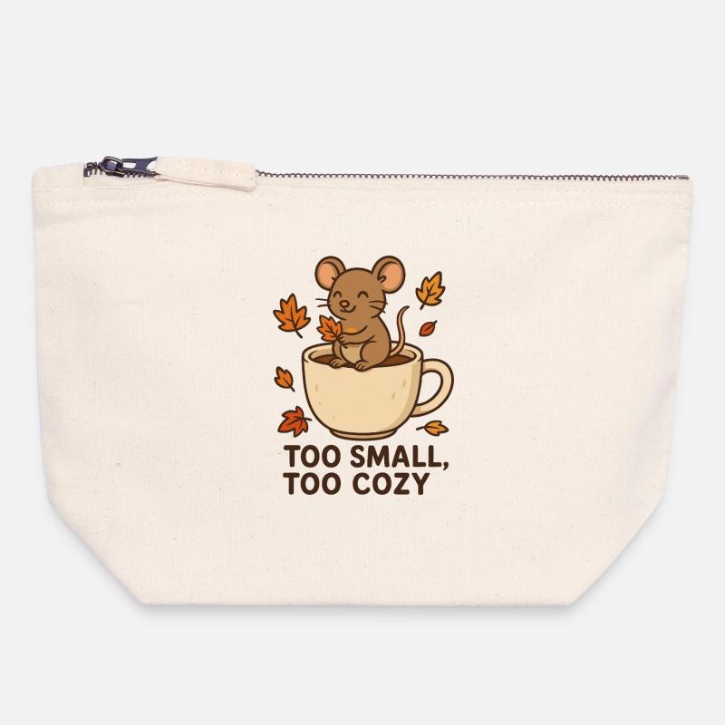 Cuddly mouse ritual in autumn - Canvas Zip Pouch 18 x 19 cm - nature