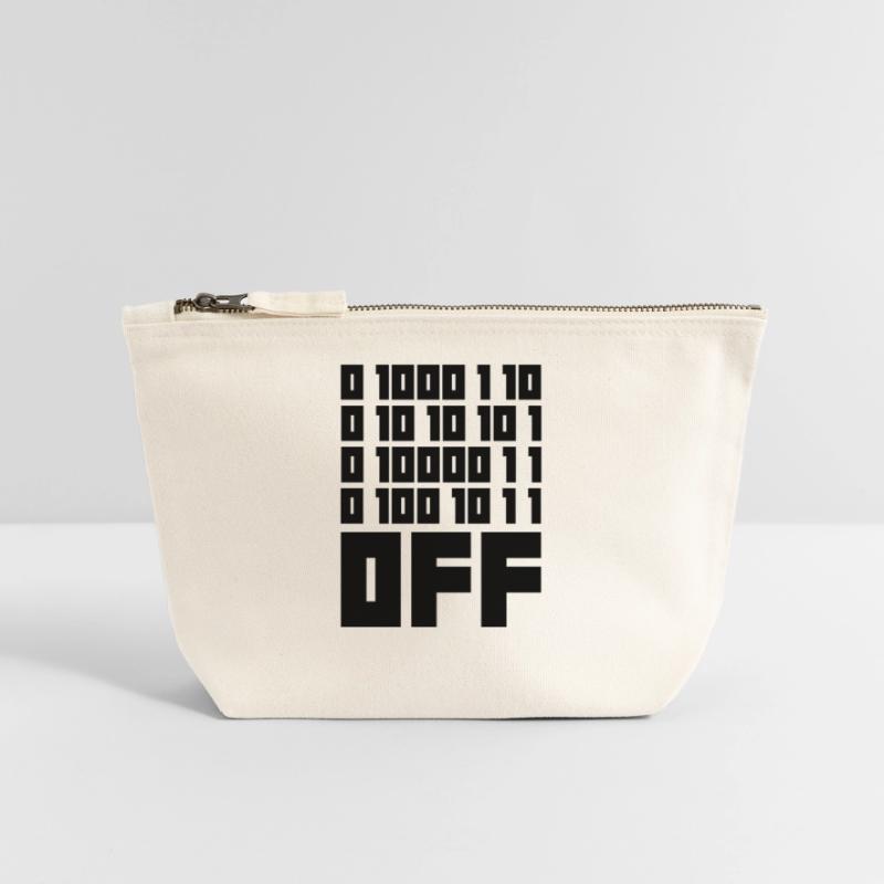 Binary Code F**k OFF – Humour Nerd & Geek Code Pochette zippée en toile 18 x 19 cm