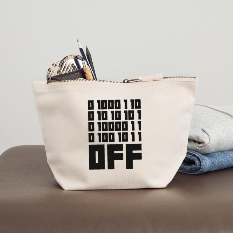 Binary Code F**k OFF – Nerd Humor & Geek Code Canvas Zip Pouch 18 x 19 cm