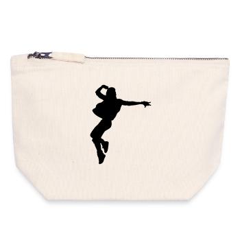 B-Girl Silhouette – Breakdance Style - Canvas Zip Pouch 18 x 19 cm - nature - Front
