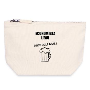 Save water, drink beer - Canvas Zip Pouch 18 x 19 cm - nature - Front