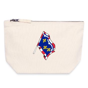 Drapeau du Centre-Val de la Loire - Pochette zippée en toile 18 x 19 cm - blanc naturel - Devant