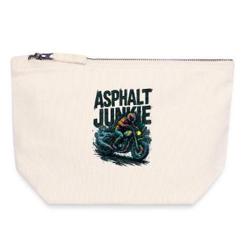 Asphalt Junkie - Motorcycle - Canvas Zip Pouch 18 x 19 cm - nature - Front