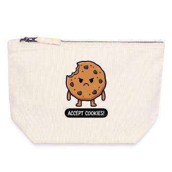 Accept Cookies - Canvas Zip Pouch 18 x 19 cm - nature - Front