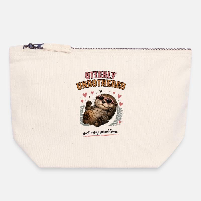 Otterly Indifférent, ce n’est pas mon problème - Pochette zippée en toile 18 x 19 cm - blanc naturel
