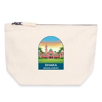 Dhaka Bangladesh Ahsan Manzil Vintage Travel Poste - Canvas Zip Pouch 18 x 19 cm - nature - Front