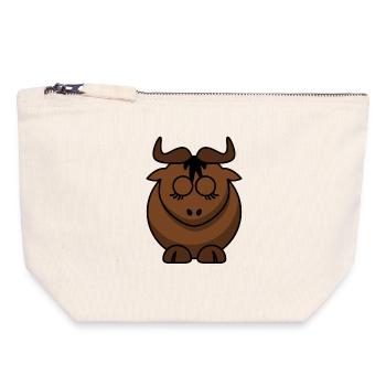 Conception du visage Braunbock - Pochette zippée en toile 18 x 19 cm - blanc naturel - Devant