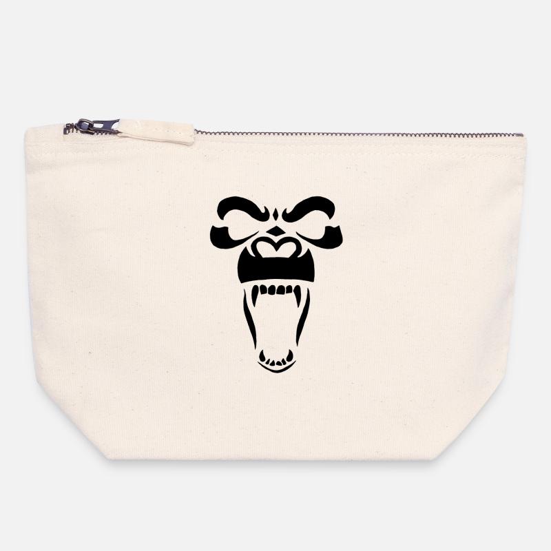 Black Gorilla - Canvas Zip Pouch 18 x 19 cm - nature