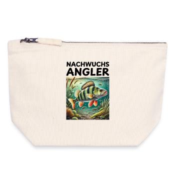 Young Anglers - Perch Motif Anglers Children - Canvas Zip Pouch 18 x 19 cm - nature - Front