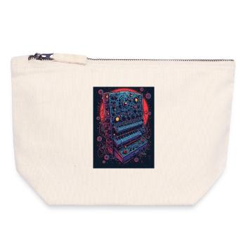 Futuristic electronic music device - Canvas Zip Pouch 18 x 19 cm - nature - Front