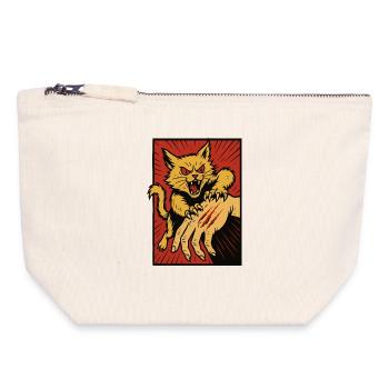 Crimson Claw Cat Assault - Canvas Zip Pouch 18 x 19 cm - nature - Front