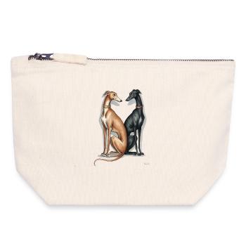 Two Galgos - Canvas Zip Pouch 18 x 19 cm - nature - Front