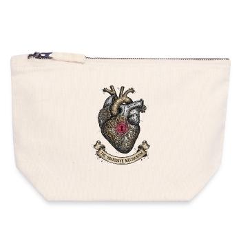 Cœur Steampunk avec Gears Dark Academia - Pochette zippée en toile 18 x 19 cm - blanc naturel - Devant