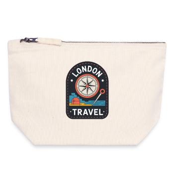 London Travel England Travel Motif - Canvas Zip Pouch 18 x 19 cm - nature - Front