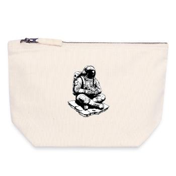 Astronauten-Gaming-Weltraumkonsole - Canvas Reißverschluss-Täschchen (18 x 19 cm) - Naturweiß - Vorne