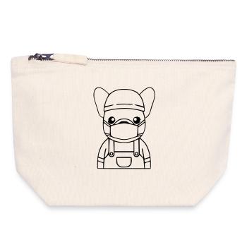 Frenchie Arzt Pflege Maske - Canvas Reißverschluss-Täschchen (18 x 19 cm) - Naturweiß - Vorne