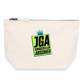 Junggesellenabschied JGA Neon Design - Canvas Reißverschluss-Täschchen (18 x 19 cm) - Naturweiß - Vorne