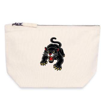 Leaping panther wild tattoo style - Canvas Zip Pouch 18 x 19 cm - nature - Front
