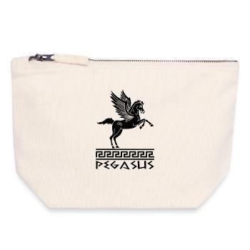 Black Pegasus Horse - Canvas Zip Pouch 18 x 19 cm - nature - Front