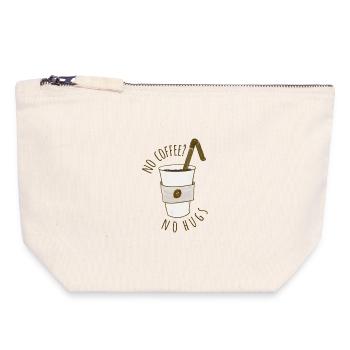 Pas de café? - Pochette zippée en toile 18 x 19 cm - blanc naturel - Devant