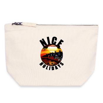NICE - Canvas Zip Pouch 18 x 19 cm - nature - Front