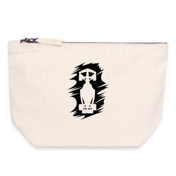 Icône d’effet de tache de course de voiture de formule icône logo - Pochette zippée en toile 18 x 19 cm - blanc naturel - Devant