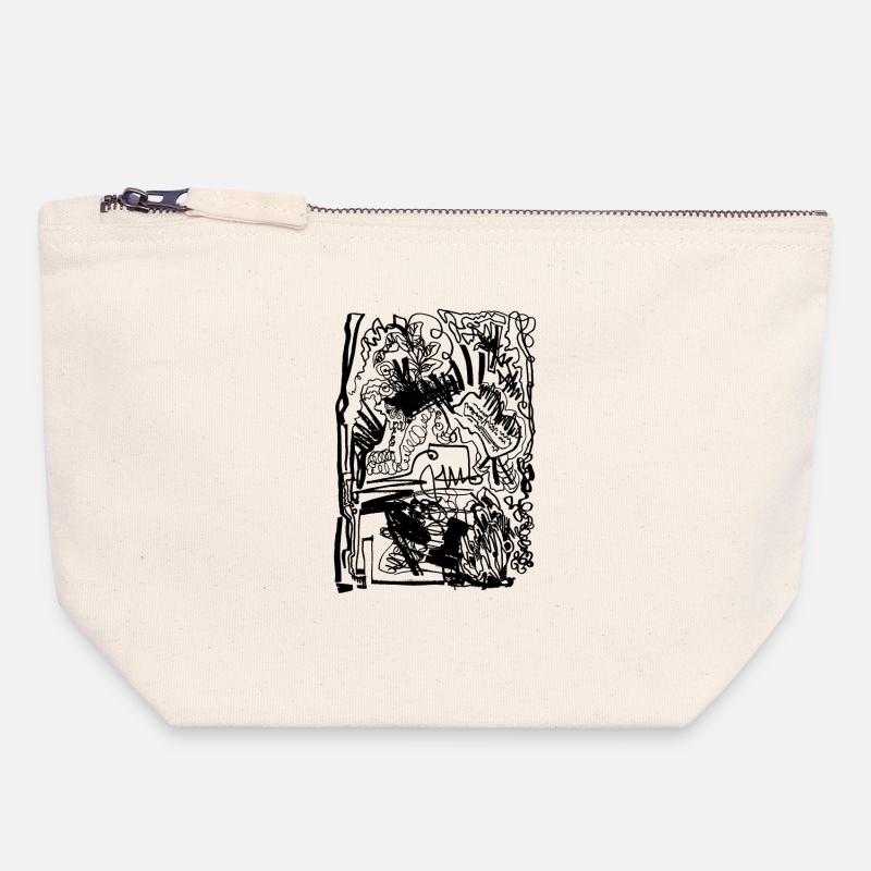 CHAOS - Canvas Zip Pouch 18 x 19 cm - nature