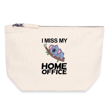 Home Office Saying Funny - Canvas Zip Pouch 18 x 19 cm - nature - Front