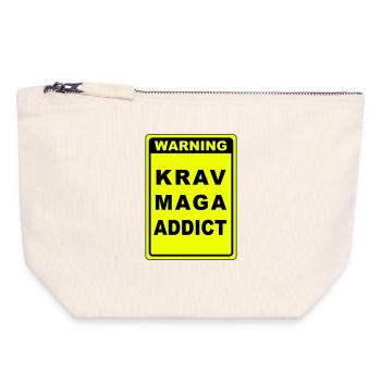 Warnung Krav Maga Süchtiger - Canvas Reißverschluss-Täschchen (18 x 19 cm) - Naturweiß - Vorne