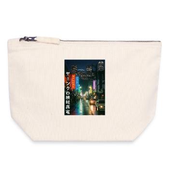 Neon Light Night City Scenes - Canvas Zip Pouch 18 x 19 cm - nature - Front
