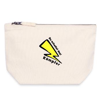 Combattant - VOUS POUVEZ LE FAIRE ! - Pochette zippée en toile 18 x 19 cm - blanc naturel - Devant