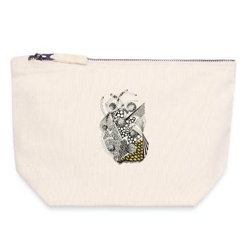Abstract ornament with gold accents - Canvas Zip Pouch 18 x 19 cm - nature - Front