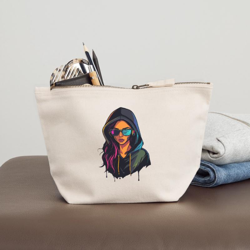 Hacker Programmer Developer Woman Portrait Canvas Zip Pouch 18 x 19 cm